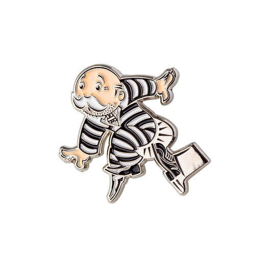 Mr Monopoly Wearing the Theft costume Pin
