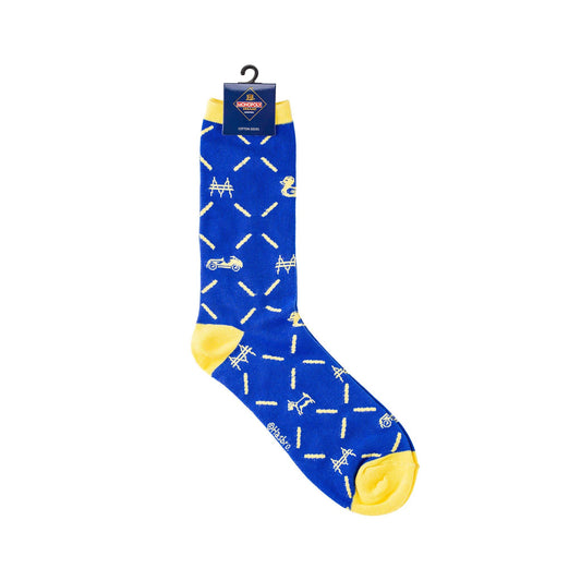 SOCKS  XL - XXL  (23-25CM)  Blue Yellow MDM Patterns